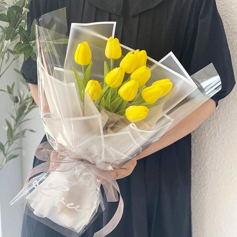 35 cm Tulip Flower Artificial Tulip Bouquet 10/5Pcs Artificial Lillies Luxurious Weddings