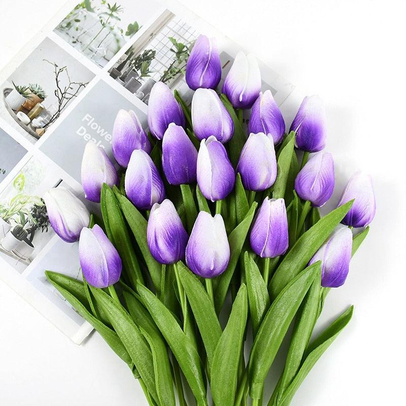 35 cm Tulip Flower Artificial Tulip Bouquet 10/5Pcs Artificial Lillies Luxurious Weddings