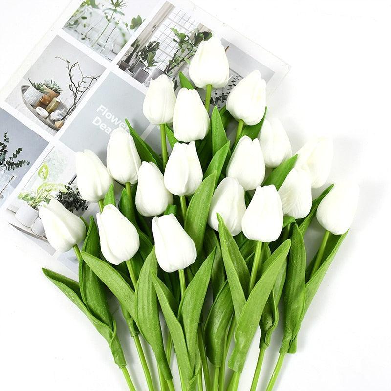 35 cm Tulip Flower Artificial Tulip Bouquet 10/5Pcs Artificial Lillies Luxurious Weddings