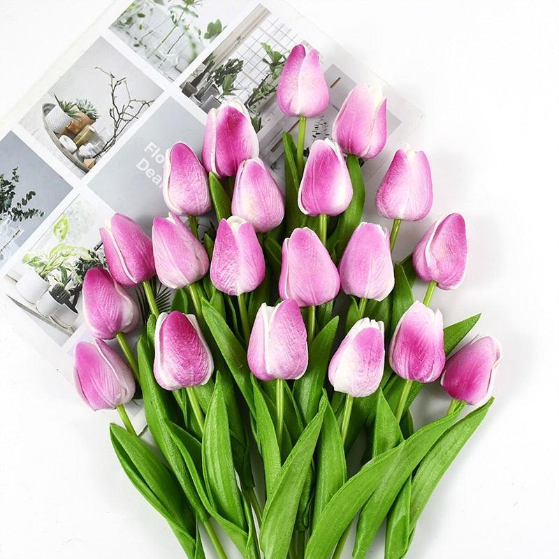 35 cm Tulip Flower Artificial Tulip Bouquet 10/5Pcs Artificial Lillies Luxurious Weddings