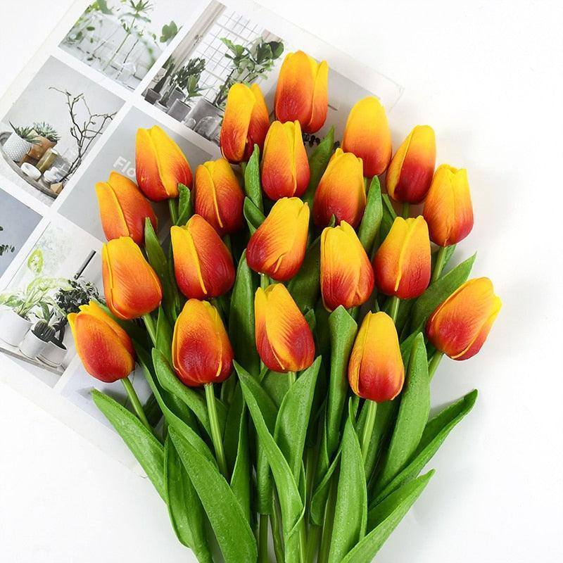 35 cm Tulip Flower Artificial Tulip Bouquet 10/5Pcs Artificial Lillies Luxurious Weddings