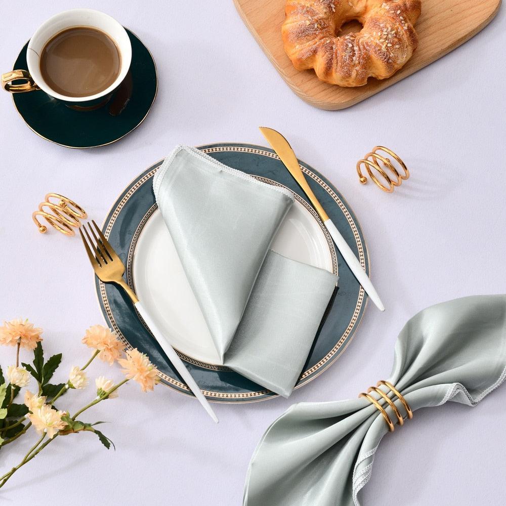 50 Pcs Satin Table Napkins 12x12inches Square Dinner Napkins Napkins Luxurious Weddings