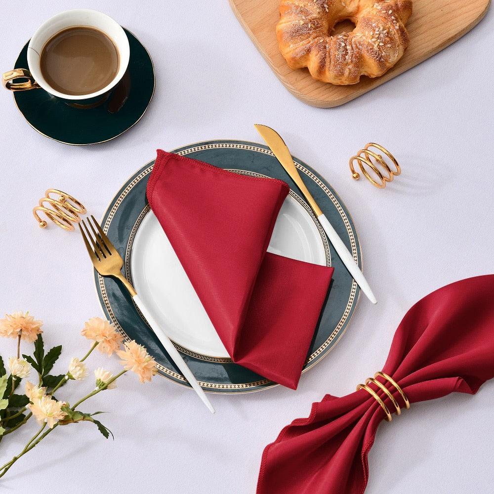 50 Pcs Satin Table Napkins 12x12inches Square Dinner Napkins Napkins Luxurious Weddings