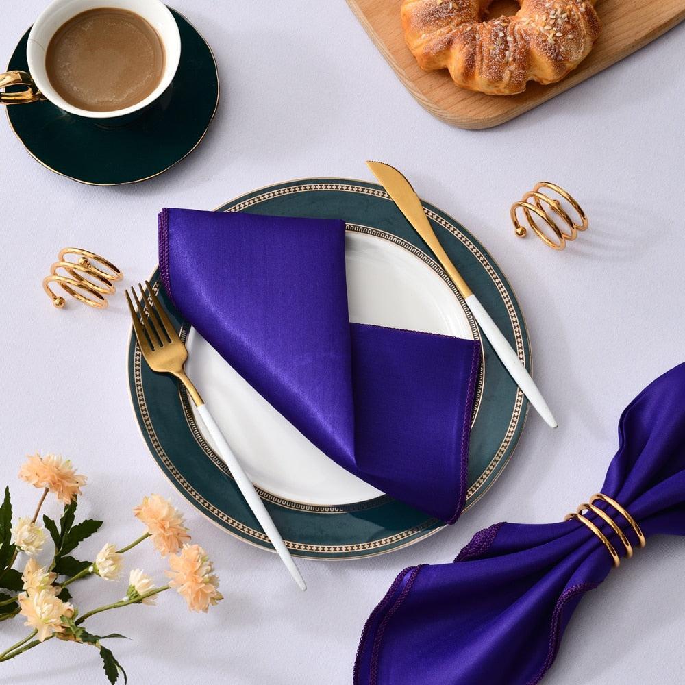 50 Pcs Satin Table Napkins 12x12inches Square Dinner Napkins Napkins Luxurious Weddings