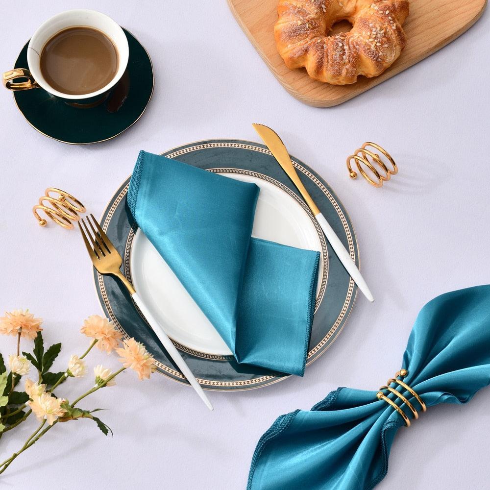 50 Pcs Satin Table Napkins 12x12inches Square Dinner Napkins Napkins Luxurious Weddings