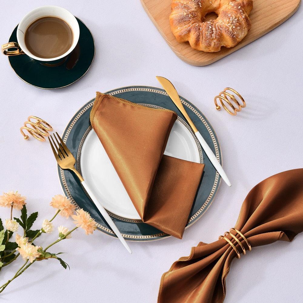 50 Pcs Satin Table Napkins 12x12inches Square Dinner Napkins Napkins Luxurious Weddings