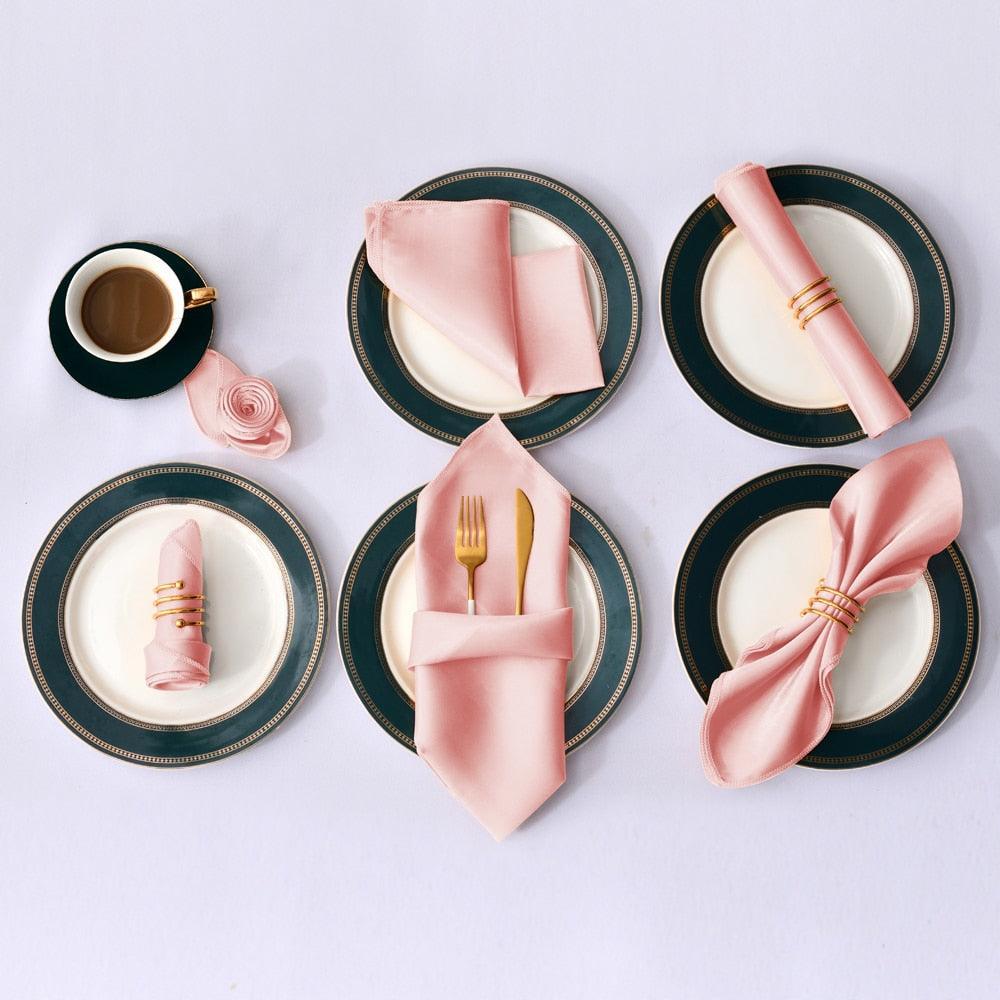 50 Pcs Satin Table Napkins 12x12inches Square Dinner Napkins Napkins Luxurious Weddings