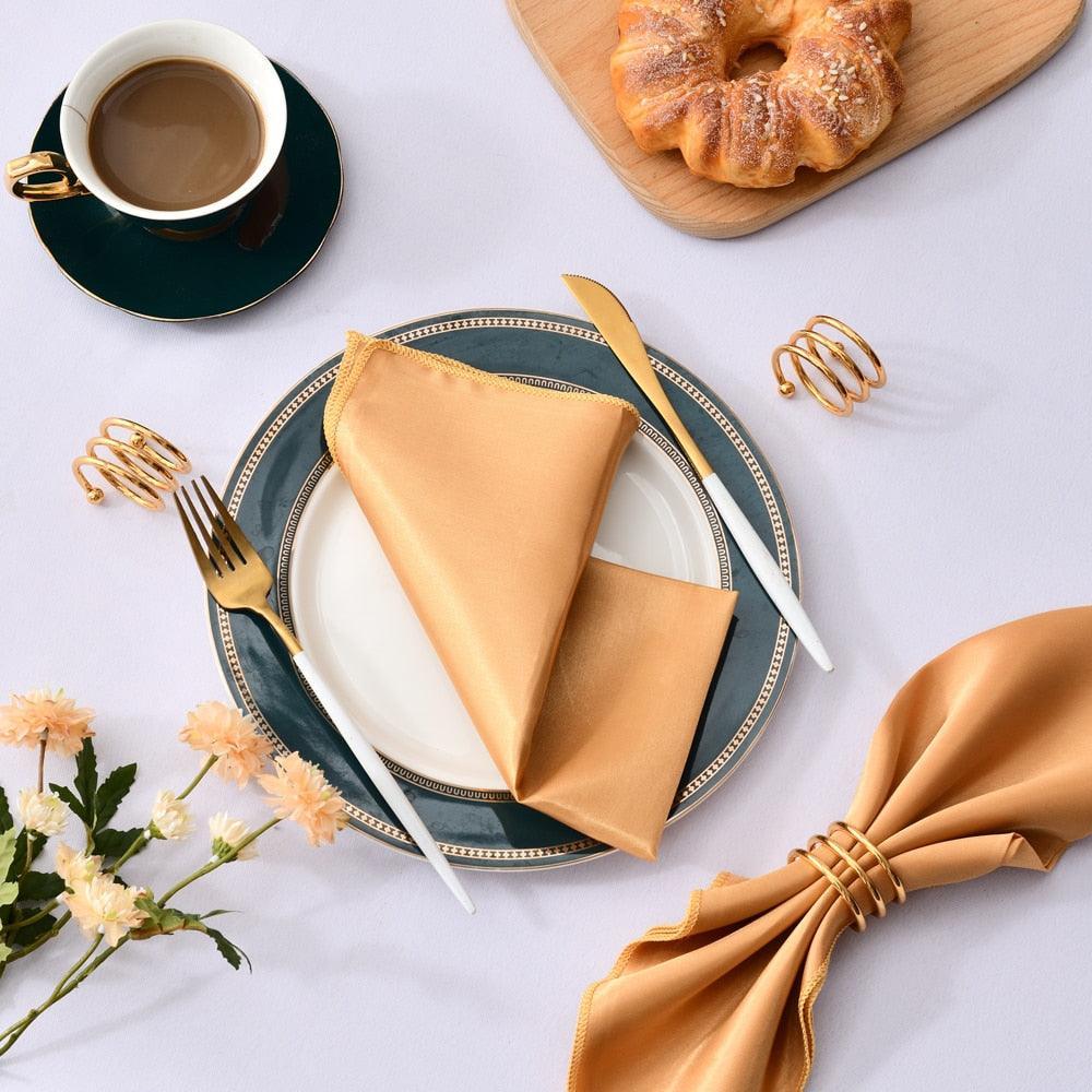 50 Pcs Satin Table Napkins 12x12inches Square Dinner Napkins Napkins Luxurious Weddings