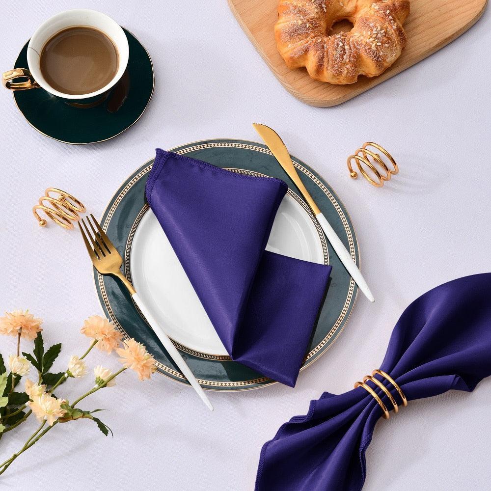 50 Pcs Satin Table Napkins 12x12inches Square Dinner Napkins Napkins Luxurious Weddings