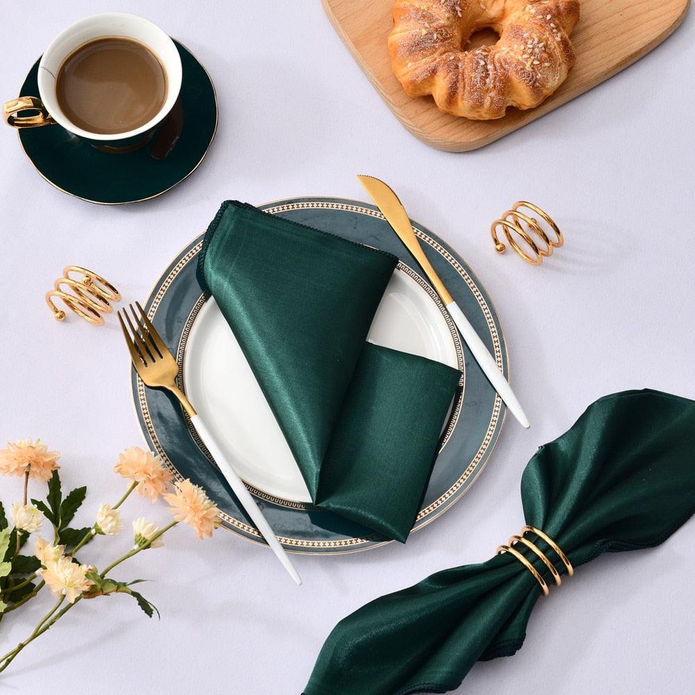 50 Pcs Satin Table Napkins 12x12inches Square Dinner Napkins Napkins Luxurious Weddings