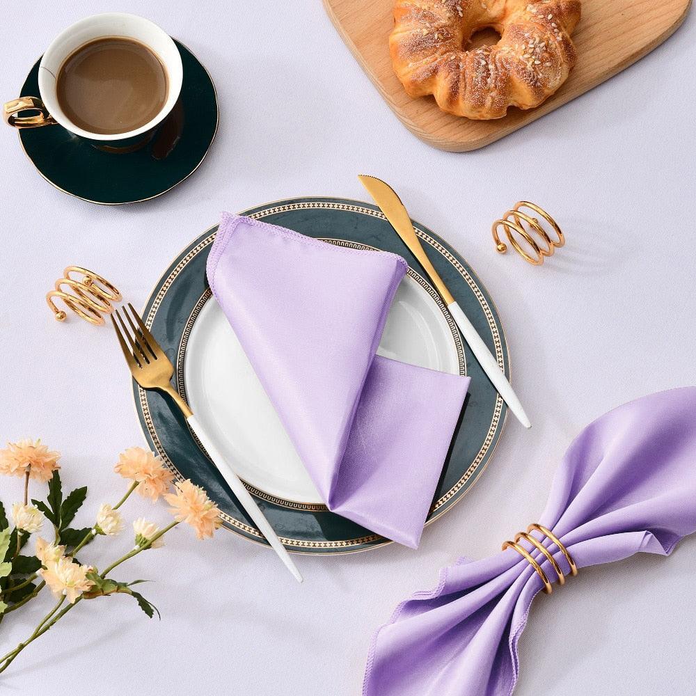 50 Pcs Satin Table Napkins 12x12inches Square Dinner Napkins Napkins Luxurious Weddings