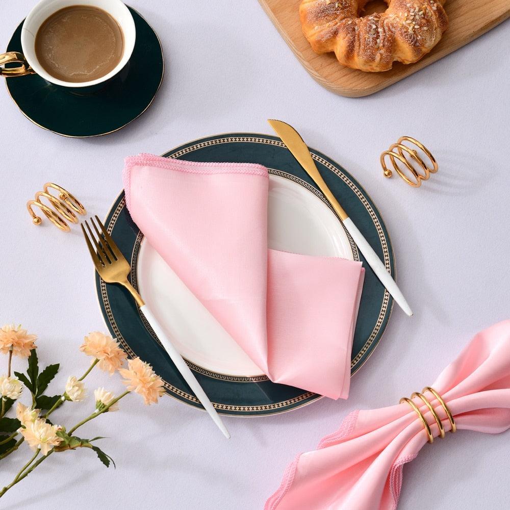 50 Pcs Satin Table Napkins 12x12inches Square Dinner Napkins Napkins Luxurious Weddings