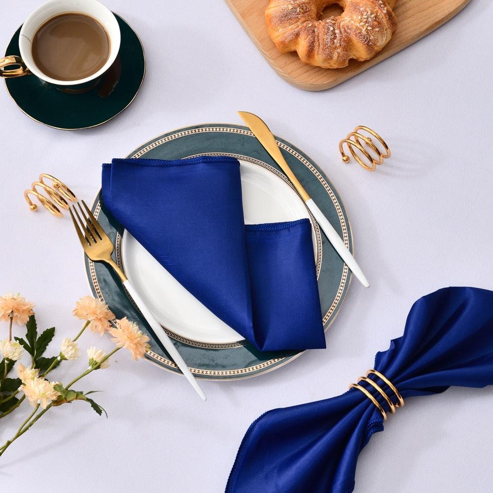 50 Pcs Satin Table Napkins 12x12inches Square Dinner Napkins Napkins Luxurious Weddings