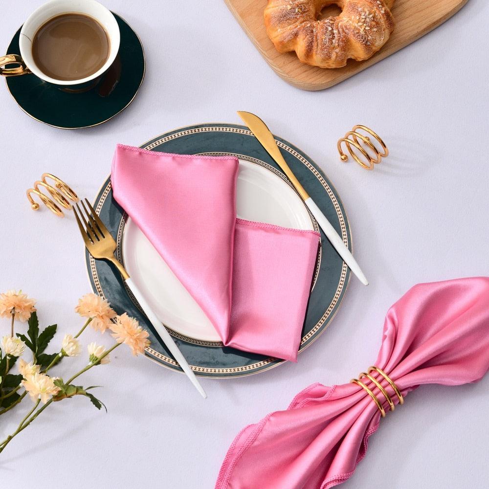 50 Pcs Satin Table Napkins 12x12inches Square Dinner Napkins Napkins Luxurious Weddings