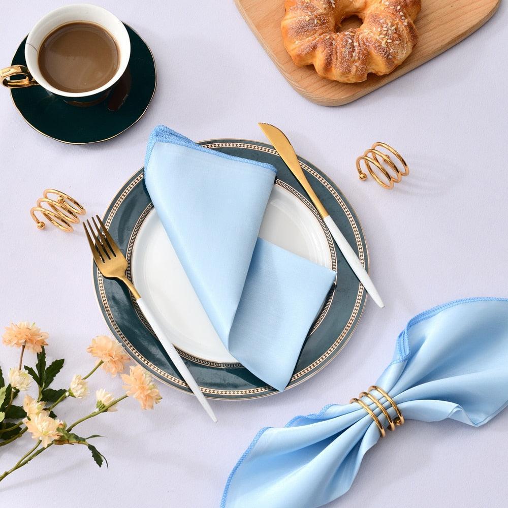 50 Pcs Satin Table Napkins 12x12inches Square Dinner Napkins Napkins Luxurious Weddings
