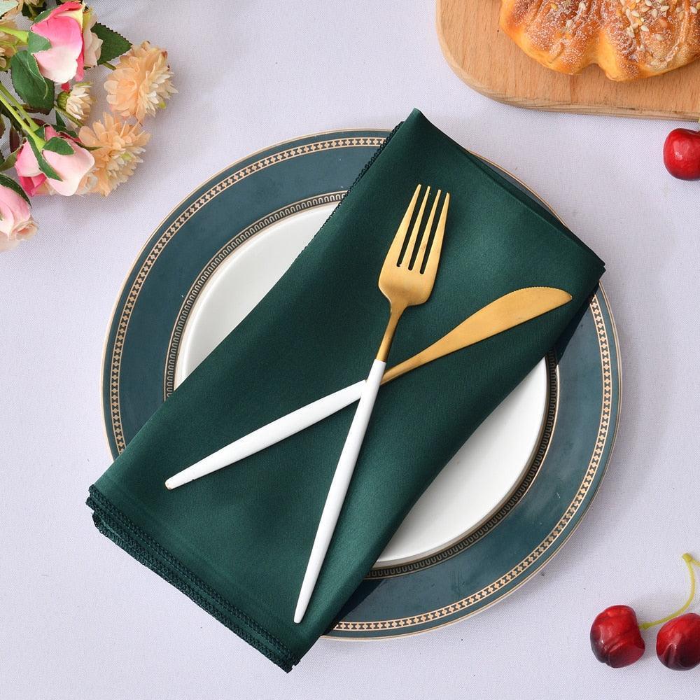 50 Pcs Satin Table Napkins 12x12inches Square Dinner Napkins Napkins Luxurious Weddings