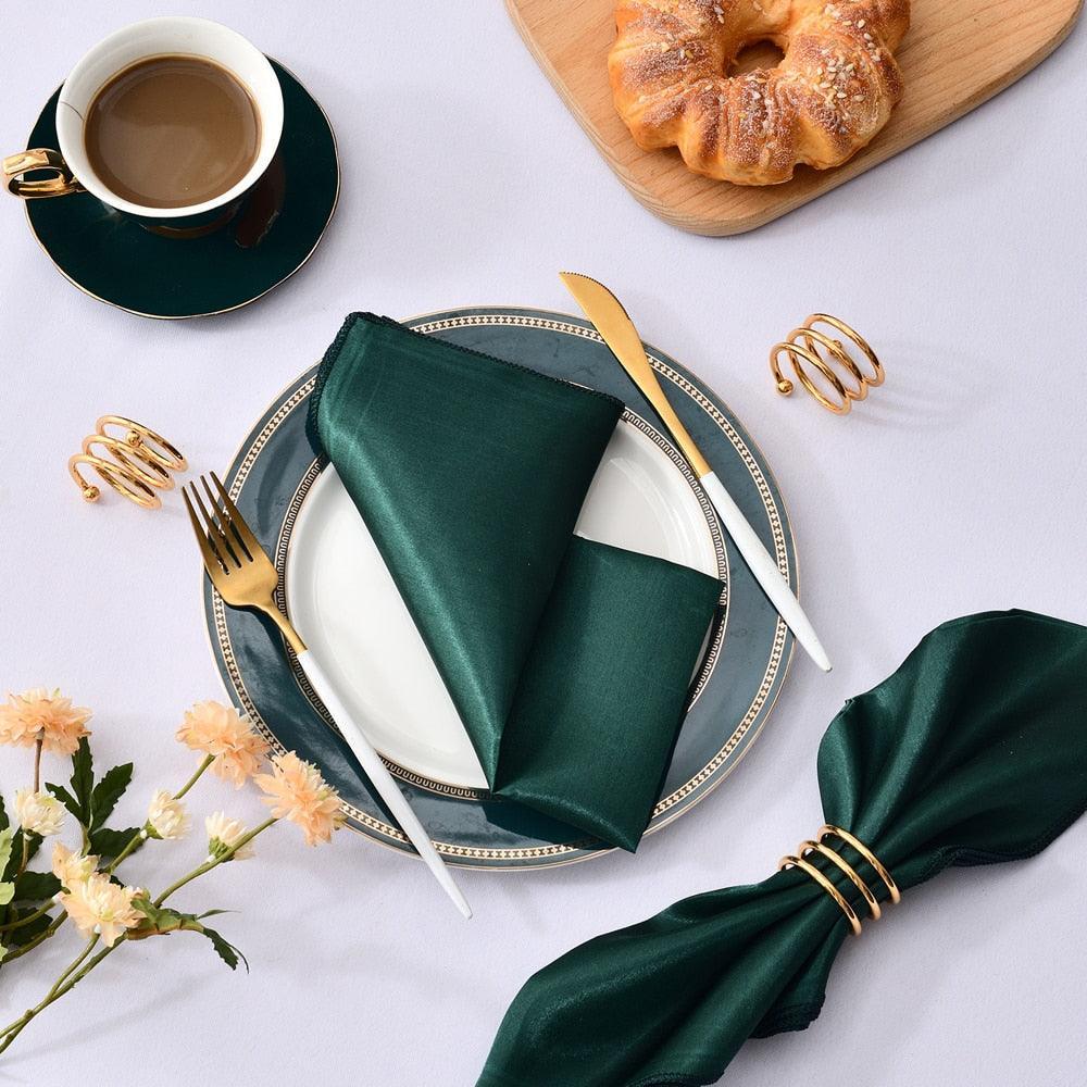 50 Pcs Satin Table Napkins 12x12inches Square Dinner Napkins Napkins Luxurious Weddings