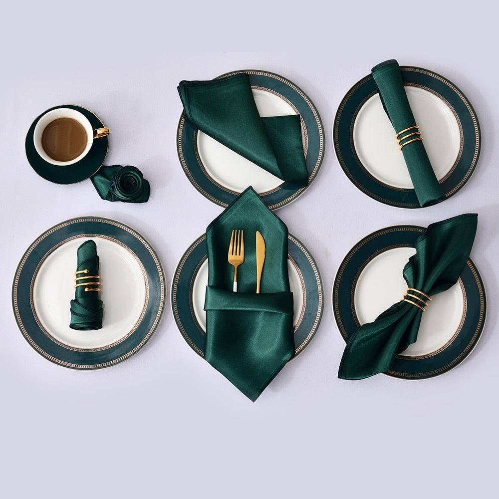 50 Pcs Satin Table Napkins 12x12inches Square Dinner Napkins Napkins Luxurious Weddings