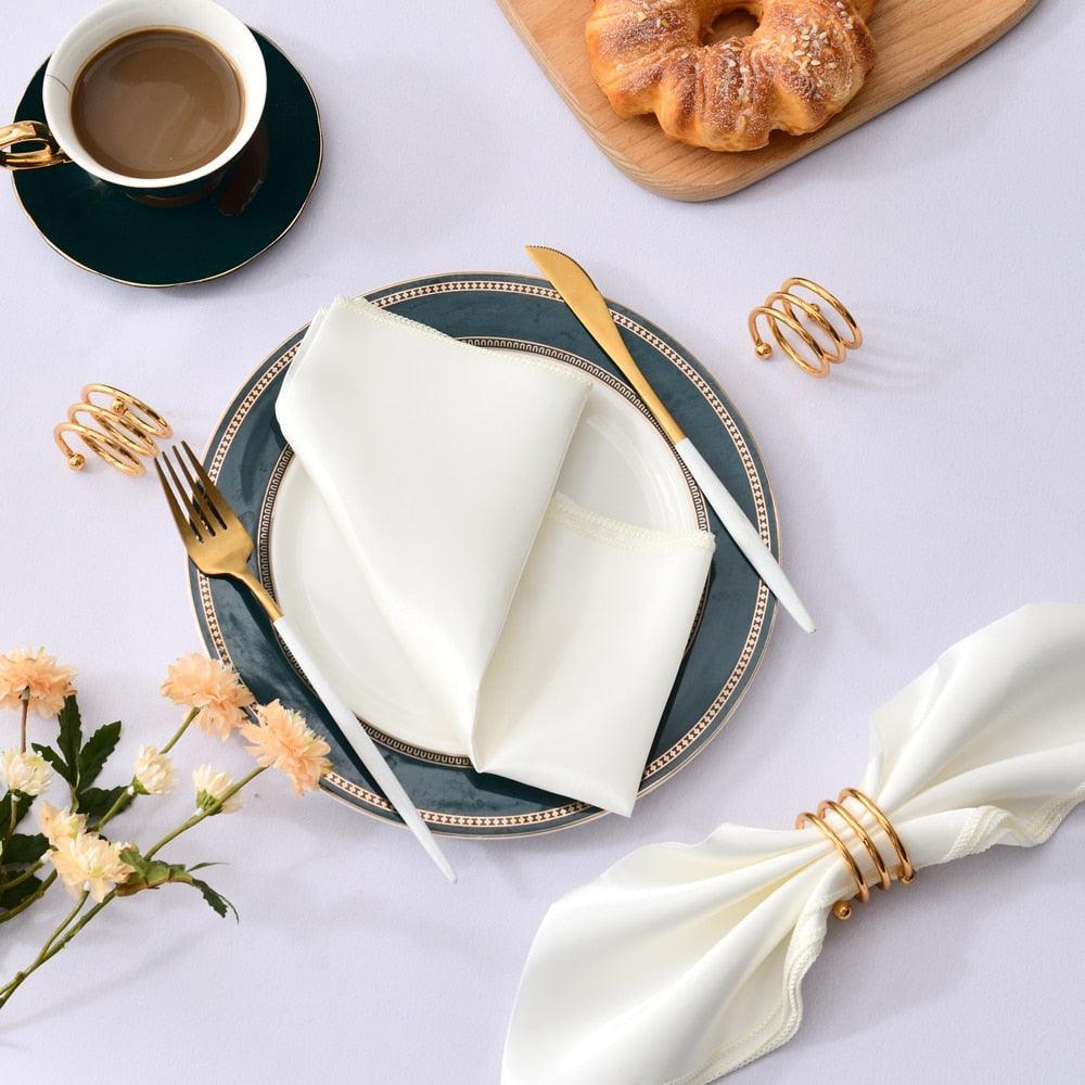 50 Pcs Satin Table Napkins 12x12inches Square Dinner Napkins Napkins Luxurious Weddings