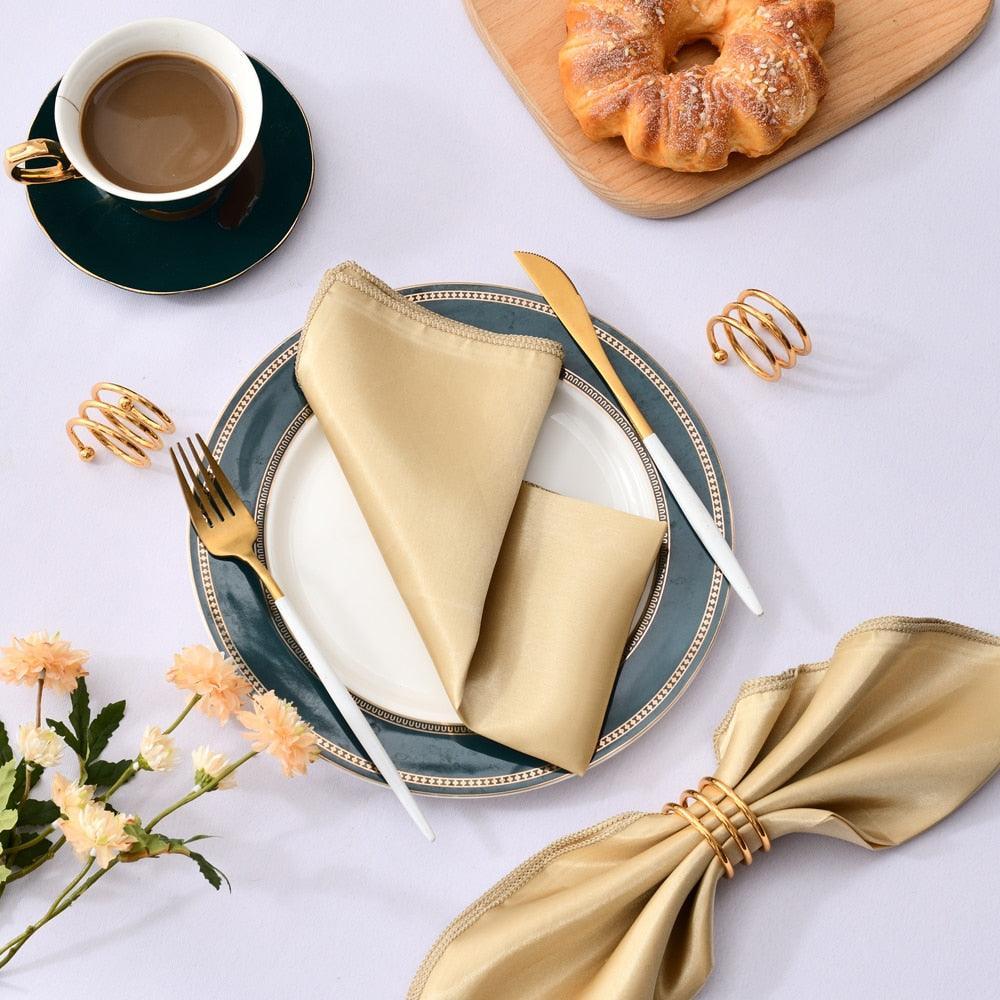 50 Pcs Satin Table Napkins 12x12inches Square Dinner Napkins Napkins Luxurious Weddings