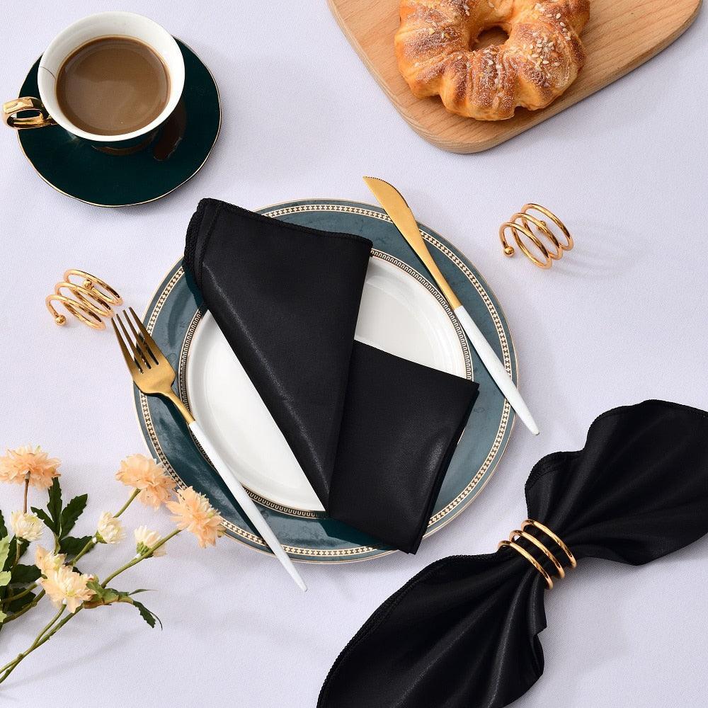 50 Pcs Satin Table Napkins 12x12inches Square Dinner Napkins Napkins Luxurious Weddings
