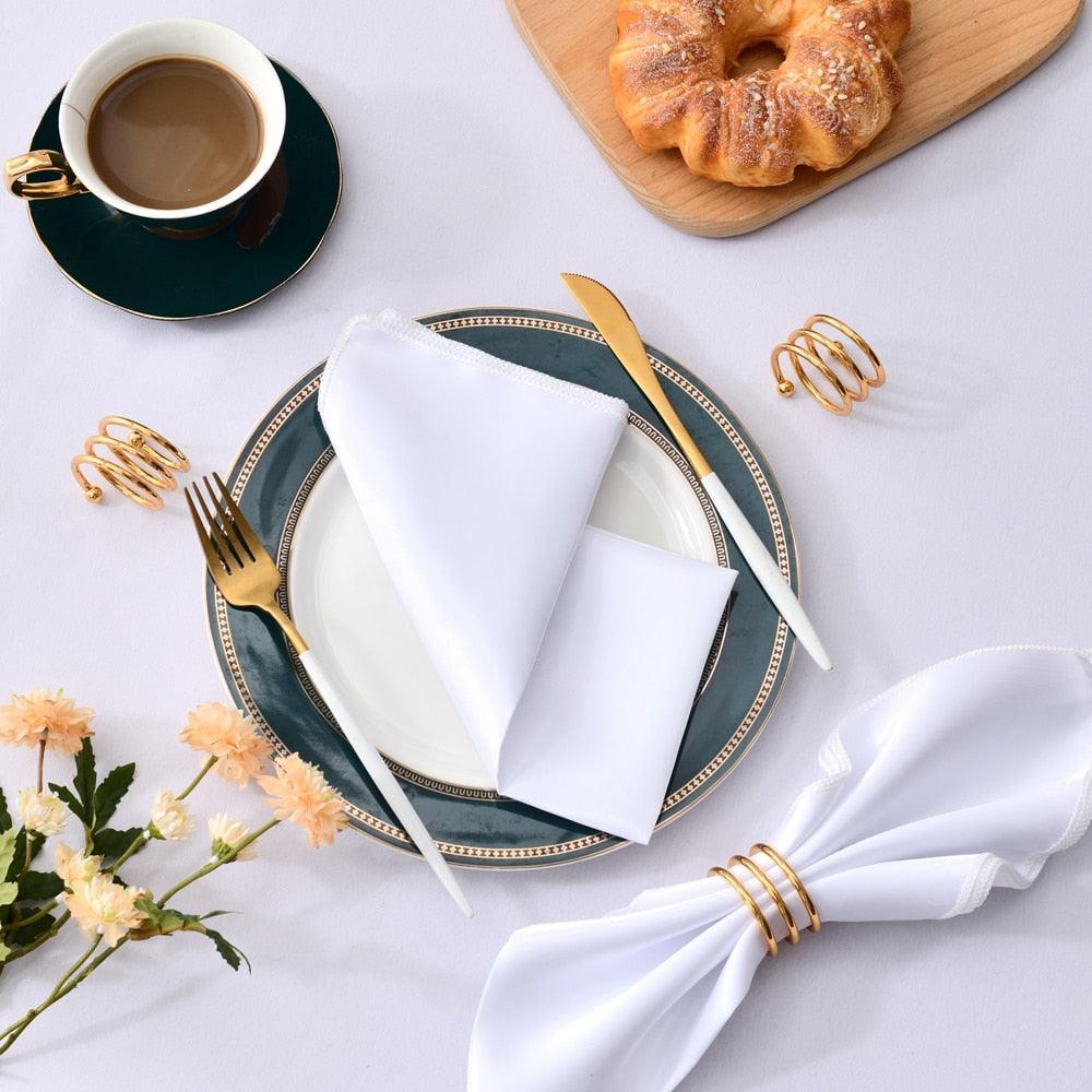 50 Pcs Satin Table Napkins 12x12inches Square Dinner Napkins Napkins Luxurious Weddings
