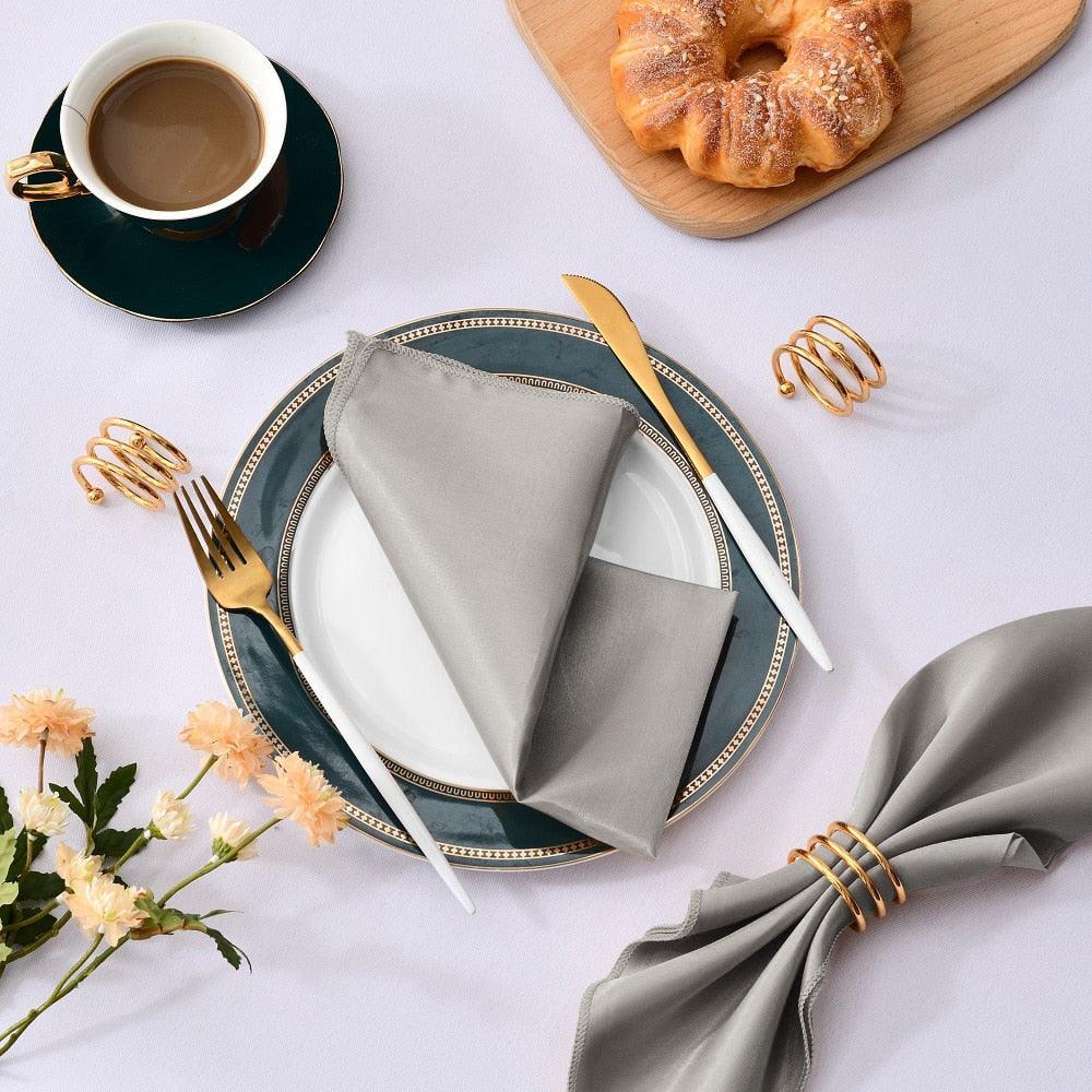 50 Pcs Satin Table Napkins 12x12inches Square Dinner Napkins Napkins Luxurious Weddings