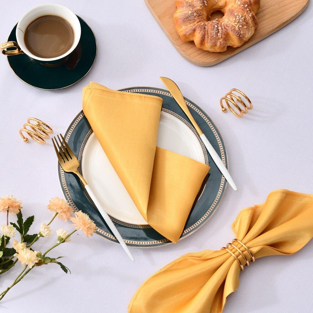 50 Pcs Satin Table Napkins 12x12inches Square Dinner Napkins Napkins Luxurious Weddings