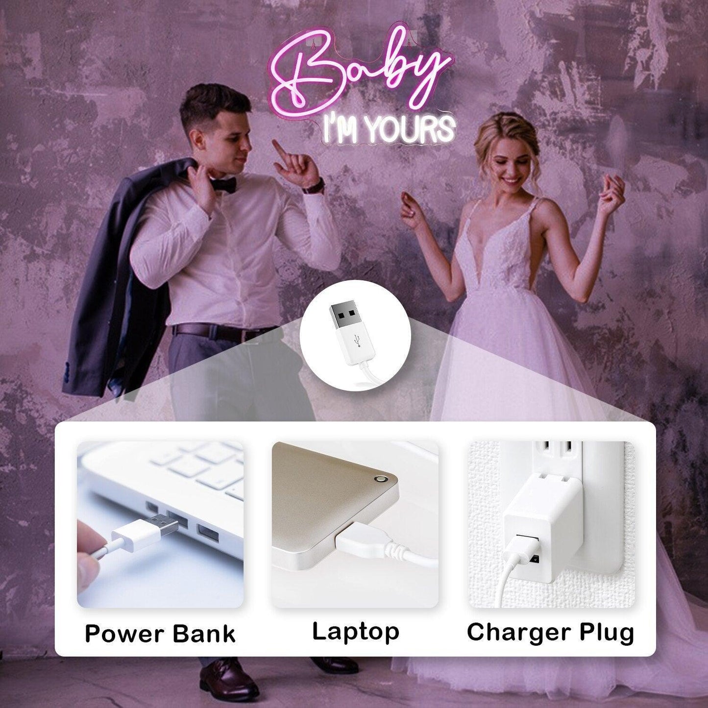 Baby Im Yours Neon Lights Neon Signs Luxurious Weddings