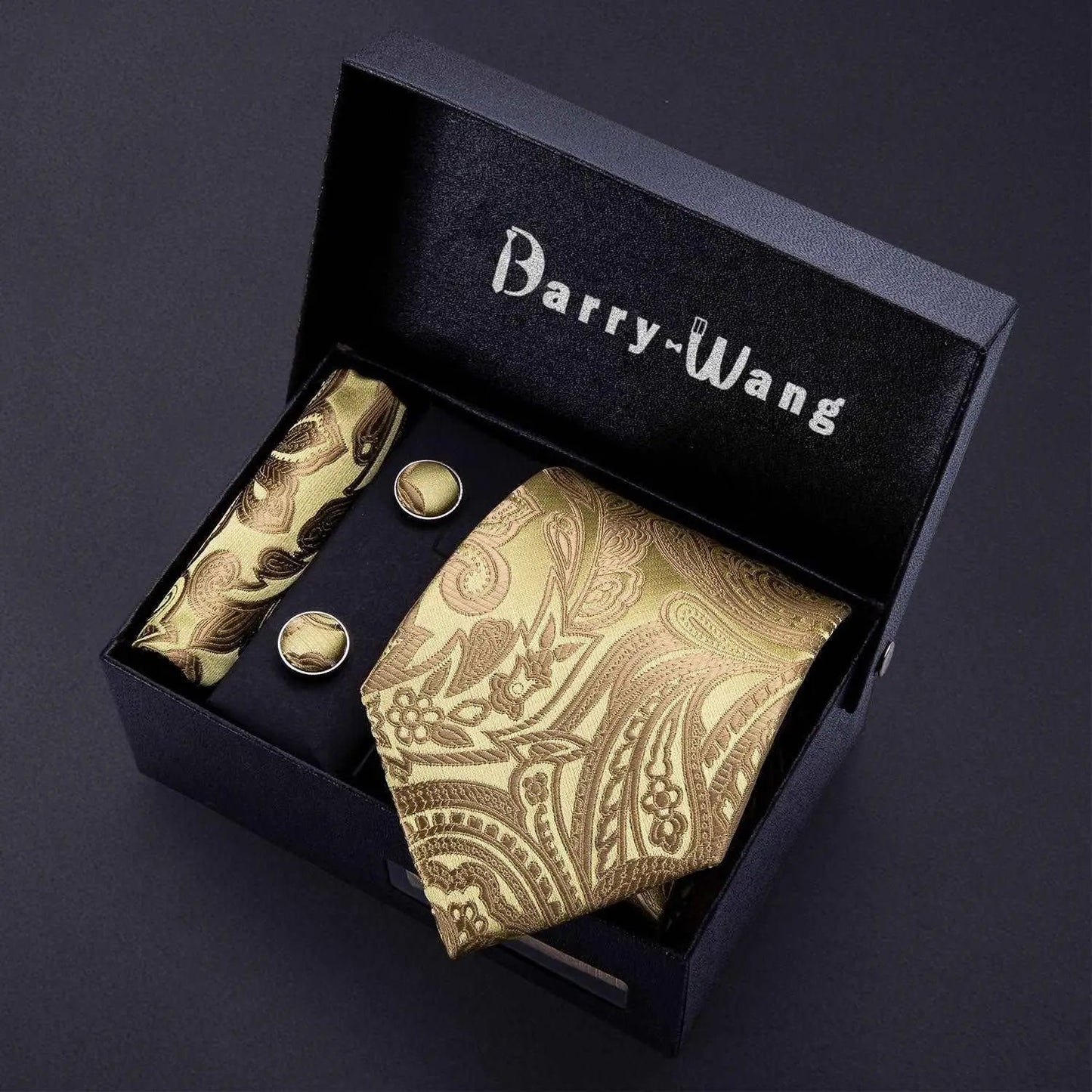 Luxury Designer Gold Neck Tie Set Necktie set Luxurious Weddings
