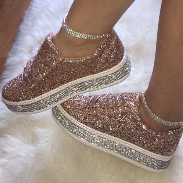 Casual Bride Glitter Bling Sneakers - Luxurious Weddings