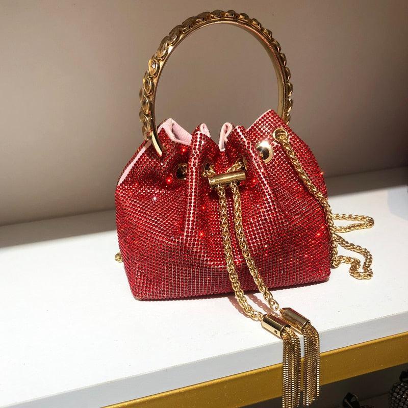 Designer bucket clutch purse rhinestone Accessories Luxurious Weddings
