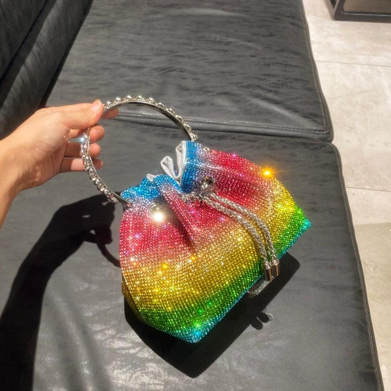 Designer bucket clutch purse rhinestone Accessories Luxurious Weddings