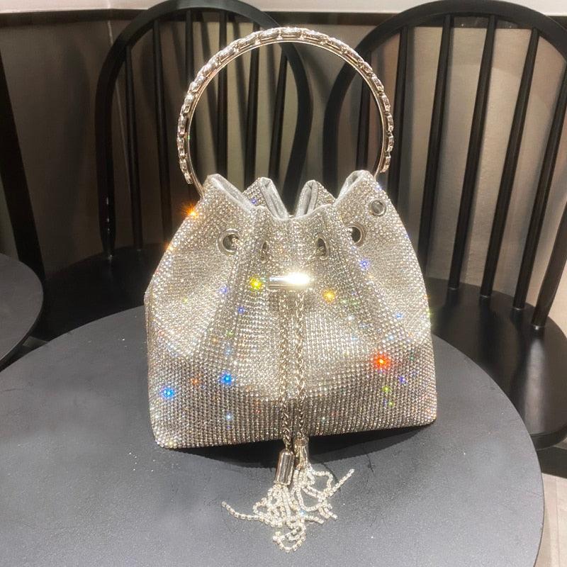 Designer bucket clutch purse rhinestone Accessories Luxurious Weddings