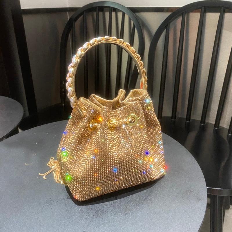 Designer bucket clutch purse rhinestone Accessories Luxurious Weddings