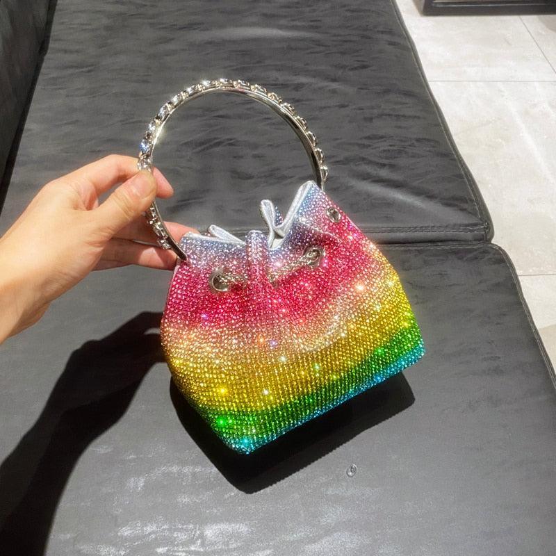 Designer bucket clutch purse rhinestone Accessories Luxurious Weddings