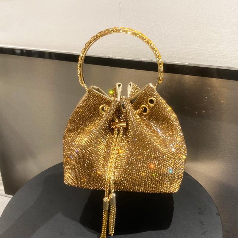 Designer bucket clutch purse rhinestone Accessories Luxurious Weddings