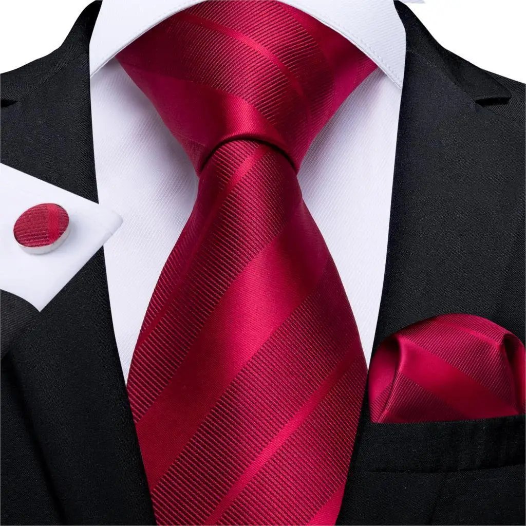 Designer Silk Necktie Hanky & Cufflink Set Groomsmen Accessories Luxurious Weddings
