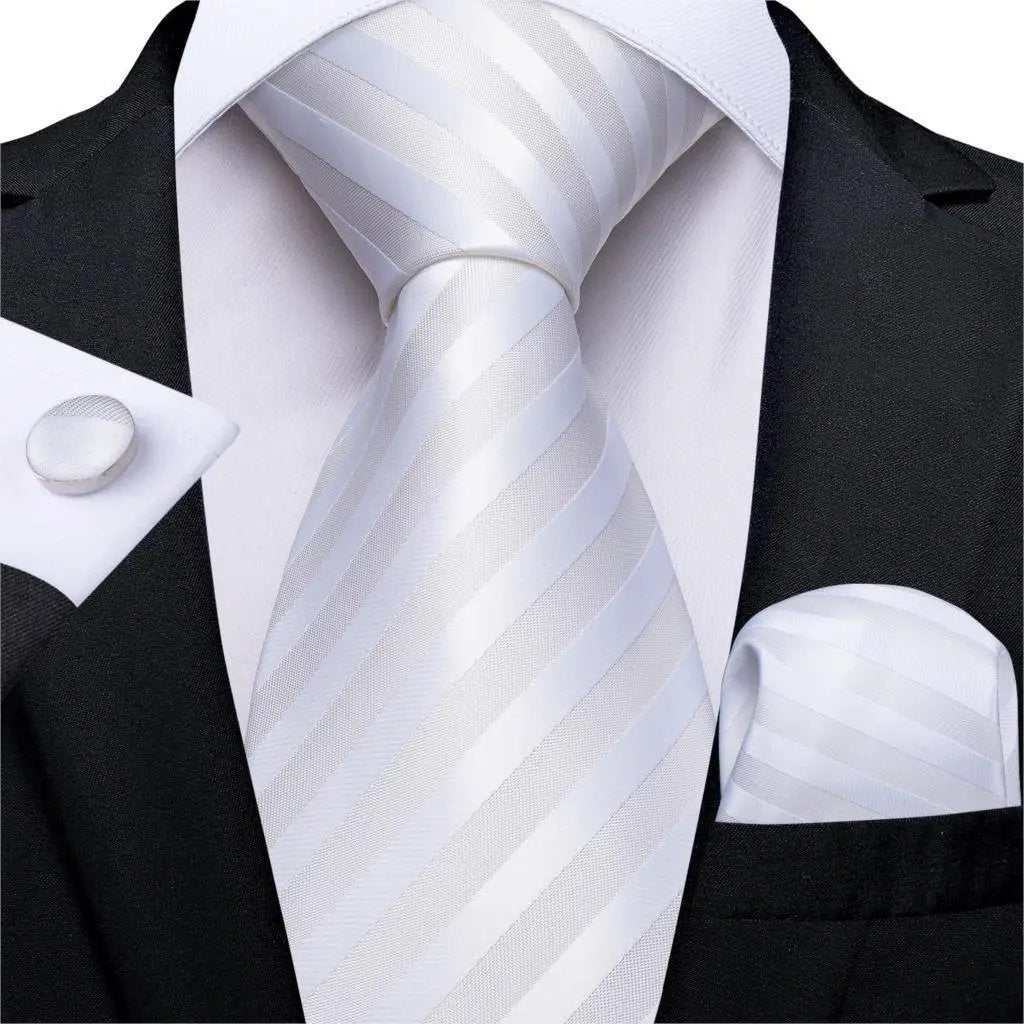 Designer Silk Necktie Hanky & Cufflink Set Groomsmen Accessories Luxurious Weddings