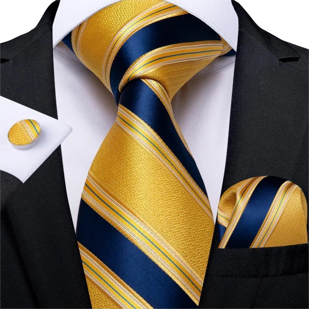 Designer Silk Necktie Hanky & Cufflink Set Groomsmen Accessories Luxurious Weddings
