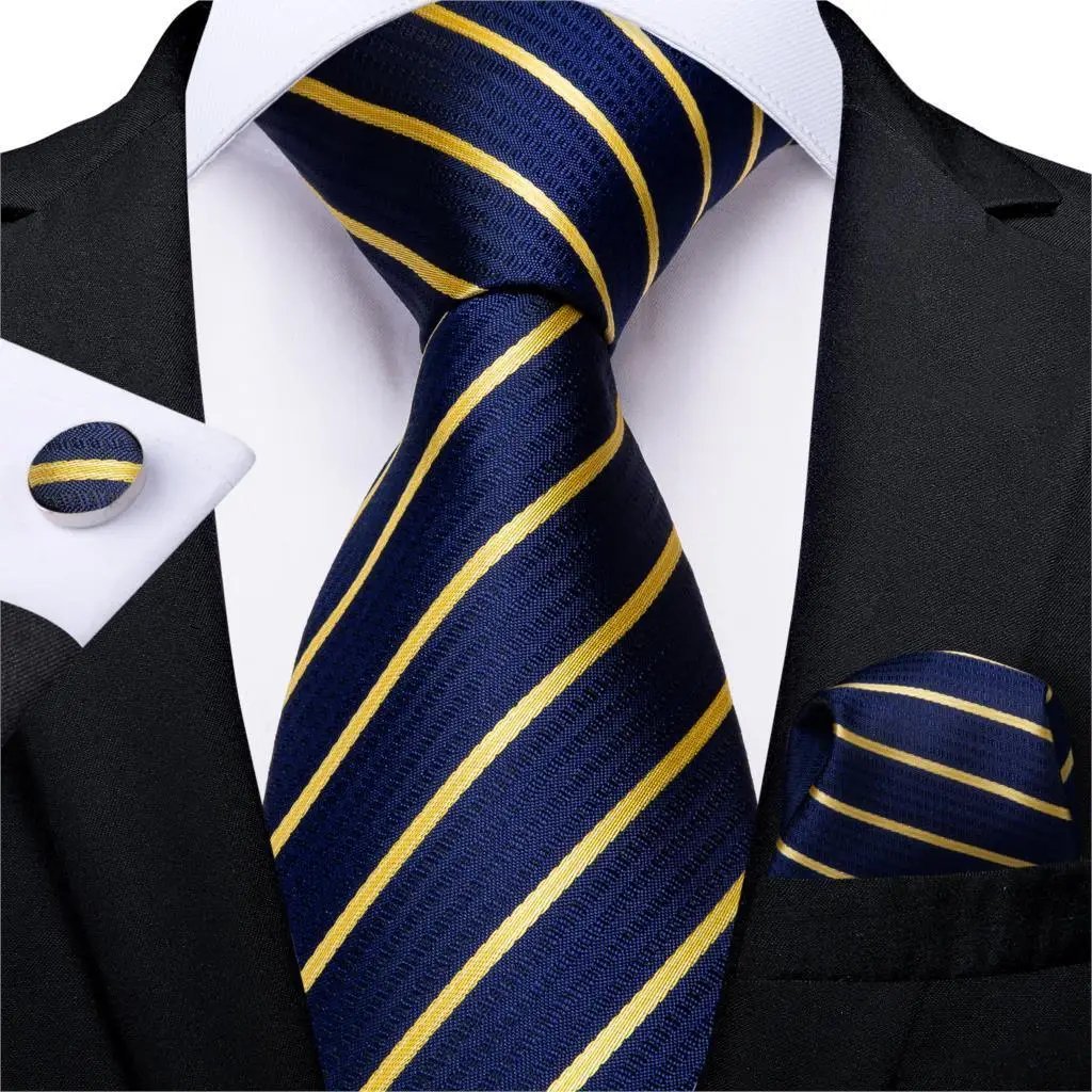 Designer Silk Necktie Hanky & Cufflink Set Groomsmen Accessories Luxurious Weddings