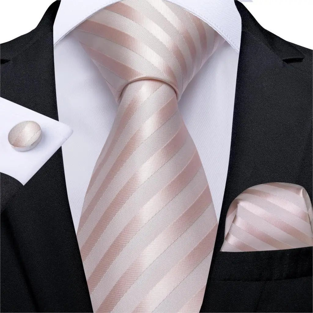 Designer Silk Necktie Hanky & Cufflink Set Groomsmen Accessories Luxurious Weddings
