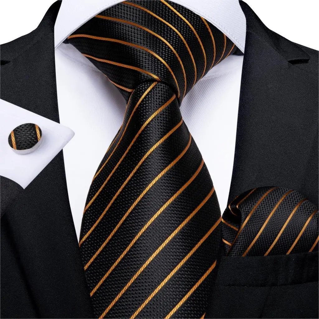 Designer Silk Necktie Hanky & Cufflink Set Groomsmen Accessories Luxurious Weddings