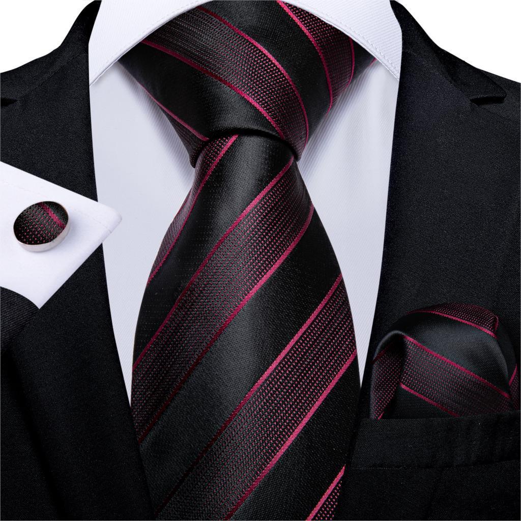 Designer Silk Necktie Hanky & Cufflink Set Groomsmen Accessories Luxurious Weddings