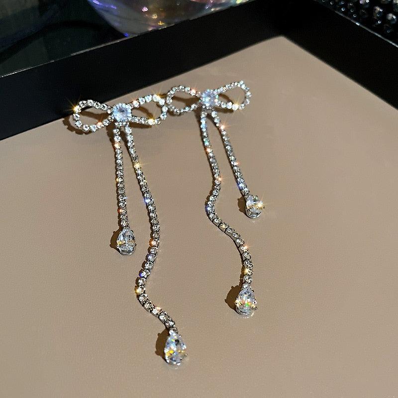 Full Rhinestone Tassel Earrings Earrings Luxurious Weddings