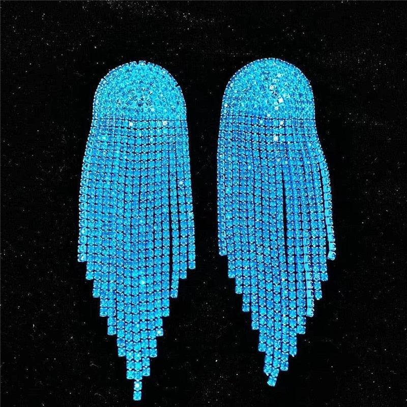 Full Rhinestone Tassel Earrings Earrings Luxurious Weddings