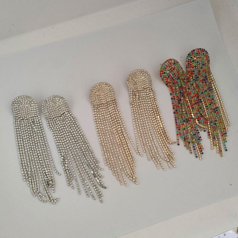 Full Rhinestone Tassel Earrings Earrings Luxurious Weddings