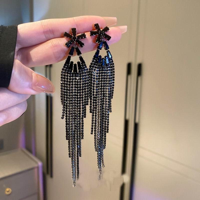 Full Rhinestone Tassel Earrings Earrings Luxurious Weddings