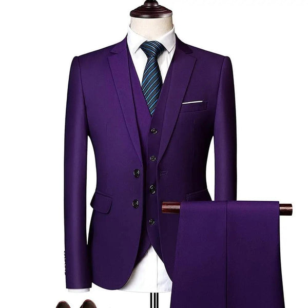 Groom Wedding Suit Slim Fit Tuxedo 3pce - Luxurious Weddings