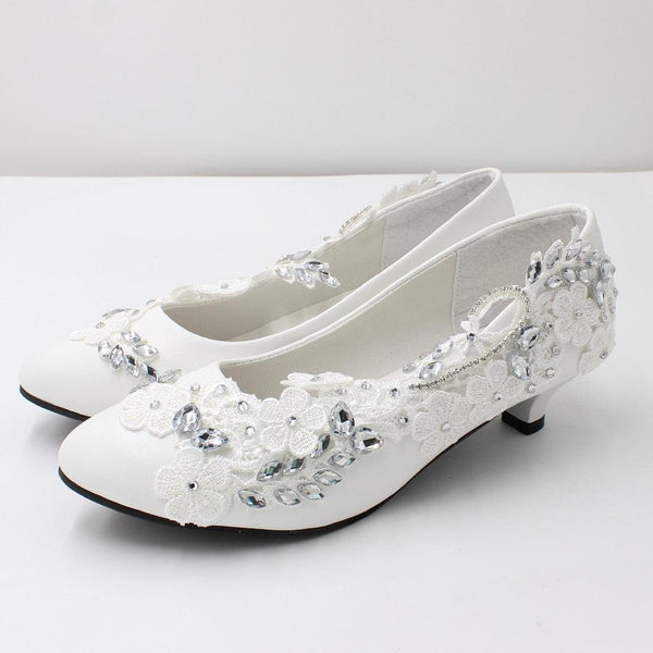 Hansmade Lace large size bridal shoes - Luxurious Weddings